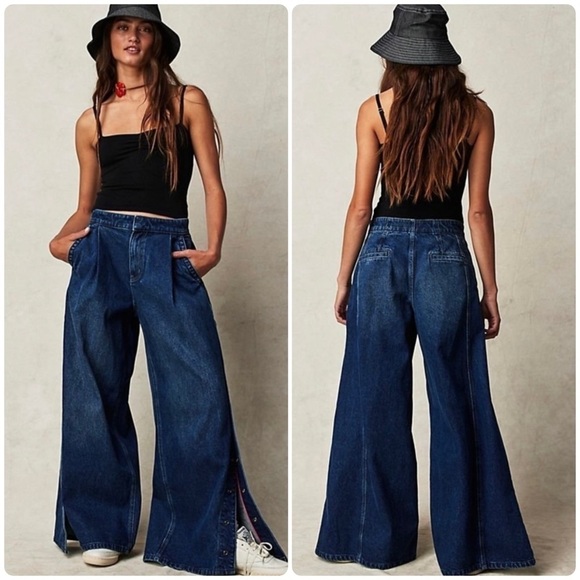 Free People Denim - New! FREE PEOPLE / WE THE FREE Time Warp Wide Leg Denim Jeans 👖 Sz 26